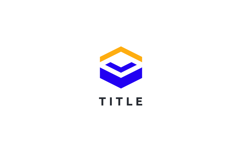 Sleek Minimal Cube Box Storage Block Blue Logo Logo Template