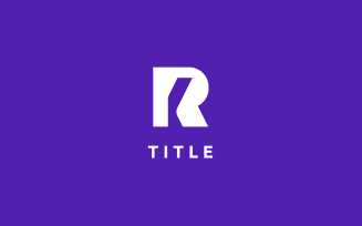 Sleek Minimal R Purple Monogram Tech Logo