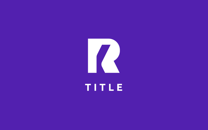 Sleek Minimal R Purple Monogram Tech Logo Logo Template