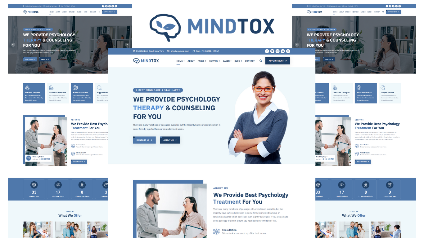 Mindtox - Psychologist, Psychology, Therapy & Counseling HTML5 Template