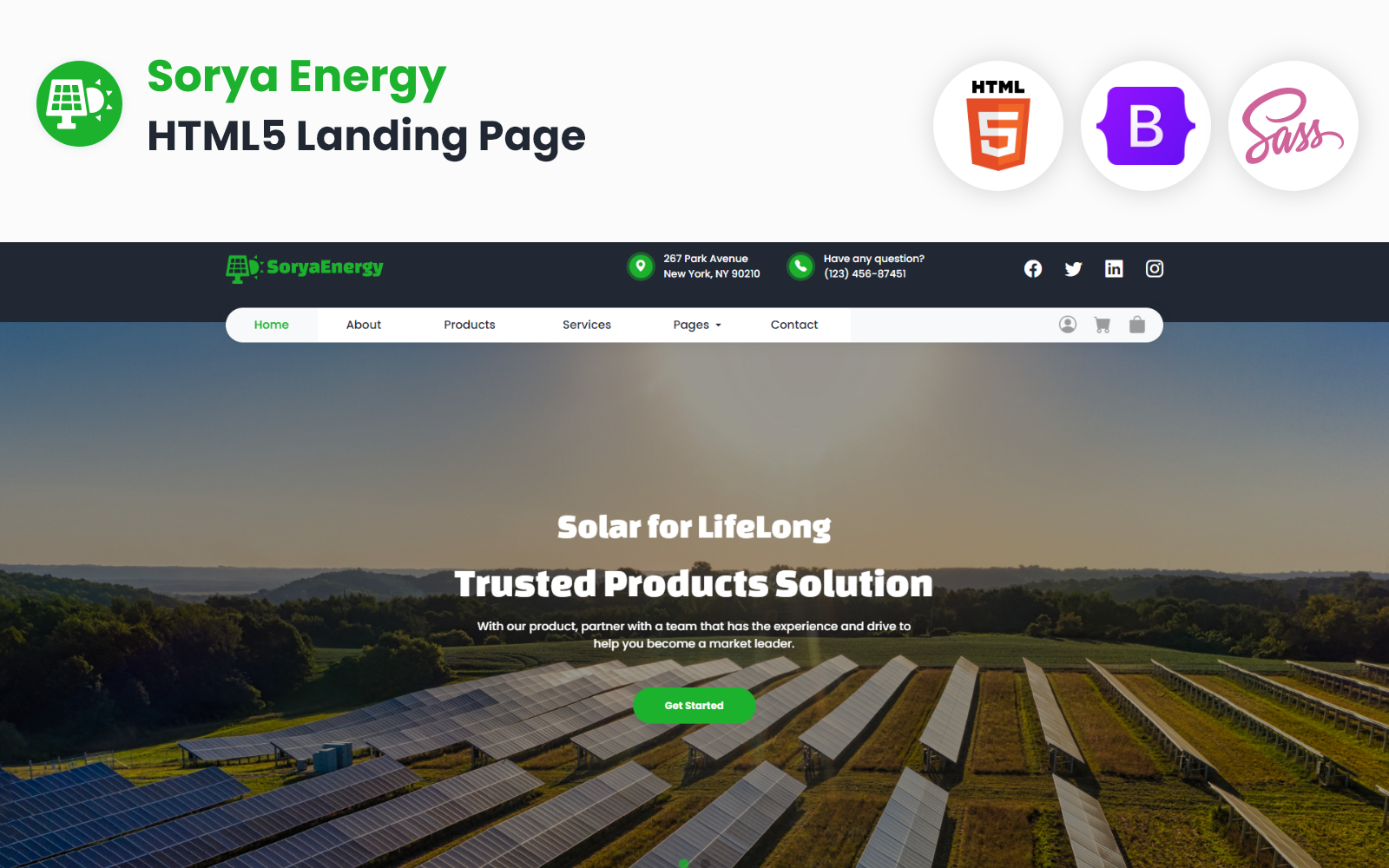 Sorya Energy -  Solar Energy HTML5 Landing Page