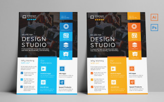 Multipurpose Printable A4 Design Company Studio Flyer PSD