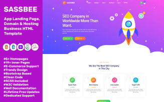 Sassbee - Apps, Software, Domain Hosting HTML Template