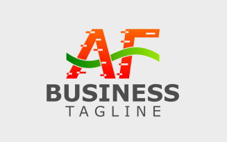 A.F Letter Initial Custom Design Logo Template