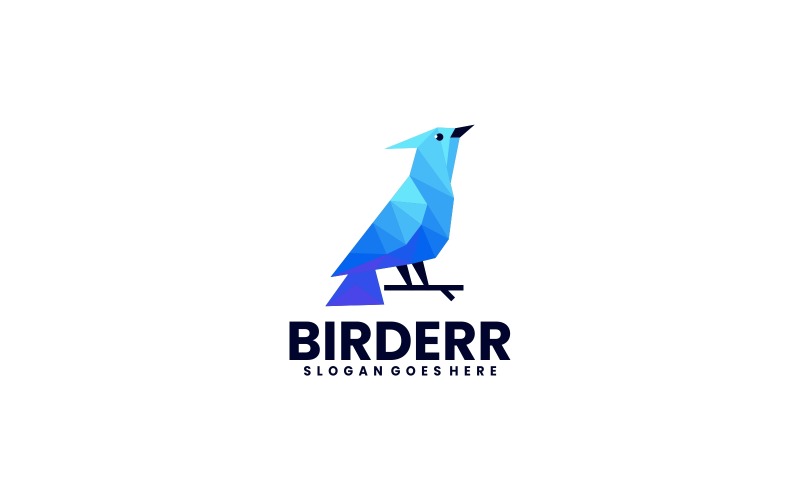 Bird Gradient Low Poly Logo Logo Template