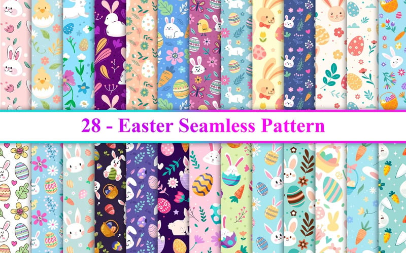 Easter Seamless Pattern, Happy Easter Pattern, Easter Background