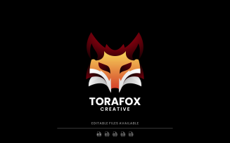 Fox Head Color Gradient Logo Style