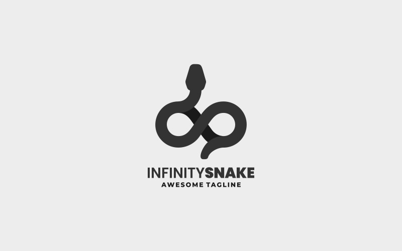 Infinity Snake Silhouette Logo Logo Template