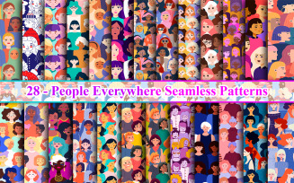People Everywhere Seamless Pattern