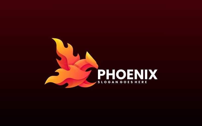 Phoenix Fire Gradient Logo Logo Template