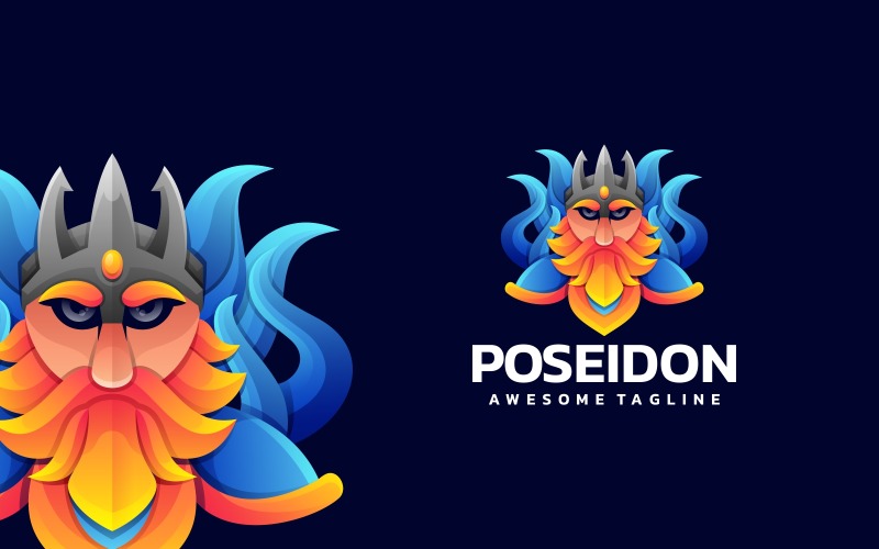 Poseidon Gradient Colorful Logo Logo Template