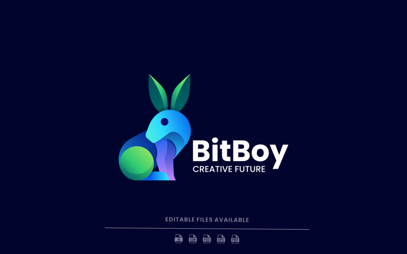 Rabbit Color Gradient Logo Logo Template