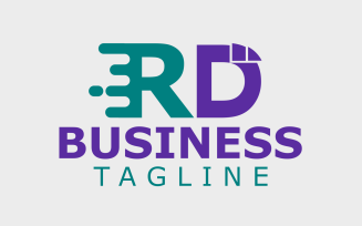 R.D Letter Initial Custom Design Logo Template