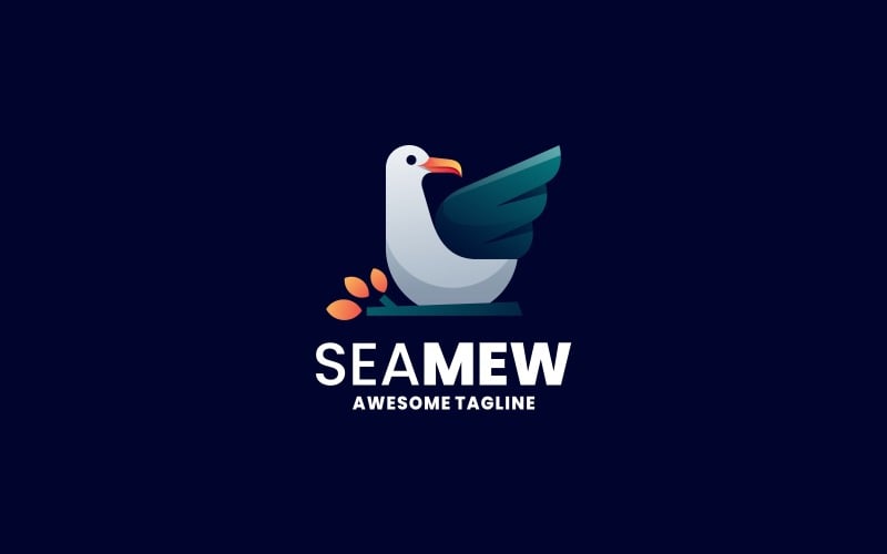 Seagull Color Gradient Logo Logo Template