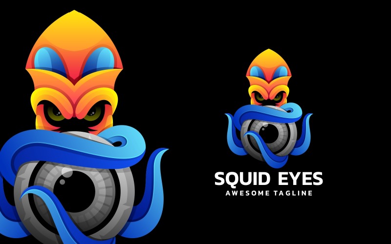 Squid Eye Gradient Colorful Logo Logo Template
