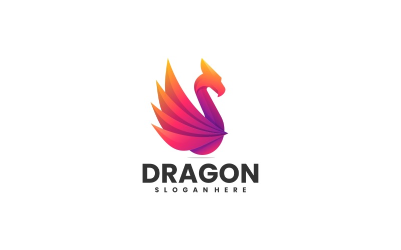 Vector Dragon Gradient Color Logo Logo Template