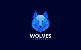 Wolf Color Gradient Logo Style