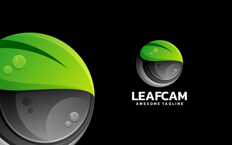 Leaf Camera Gradient Logo Logo Template