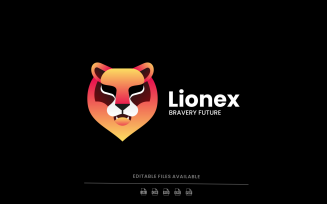 Lion Head Color Gradient Logo Styl
