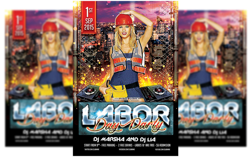 New Labor Day Flyer Template Corporate Identity