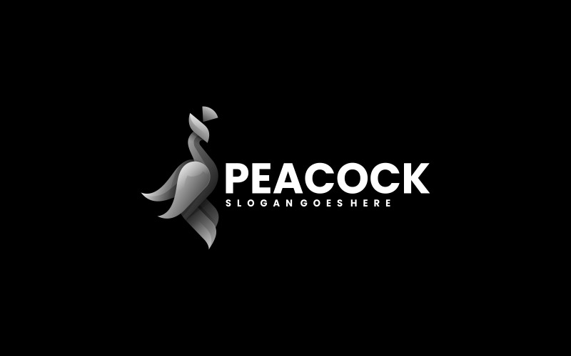 Peacock Color Gradient Logo Style Logo Template