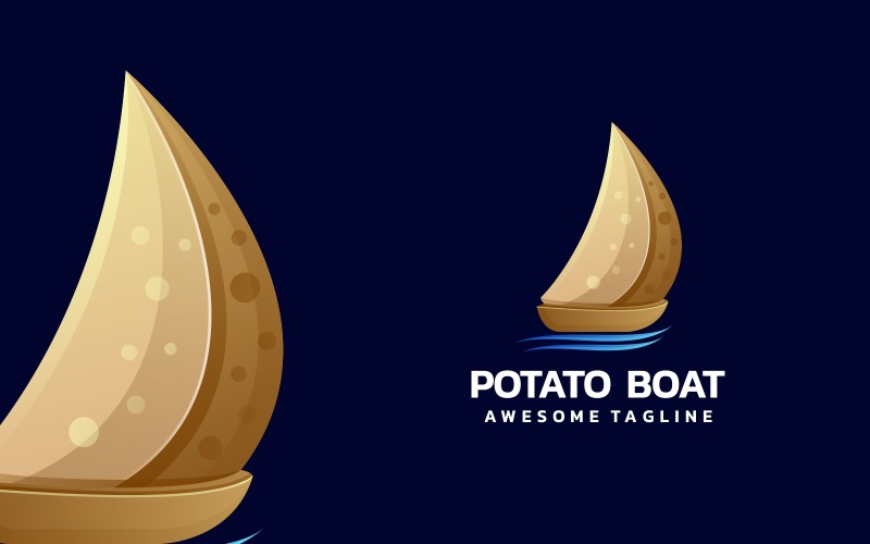 Potato Boat Gradient Logo Logo Template