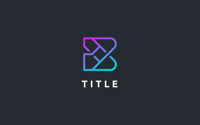 Sleek Lite B Line Tech Shade Monogram Logo Logo Template