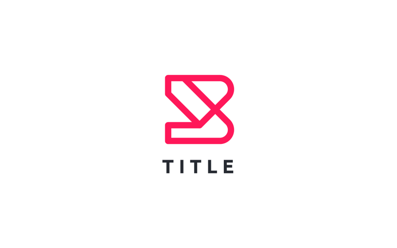Sleek Lite B Monogram Red Line Tech Shade Logo Logo Template