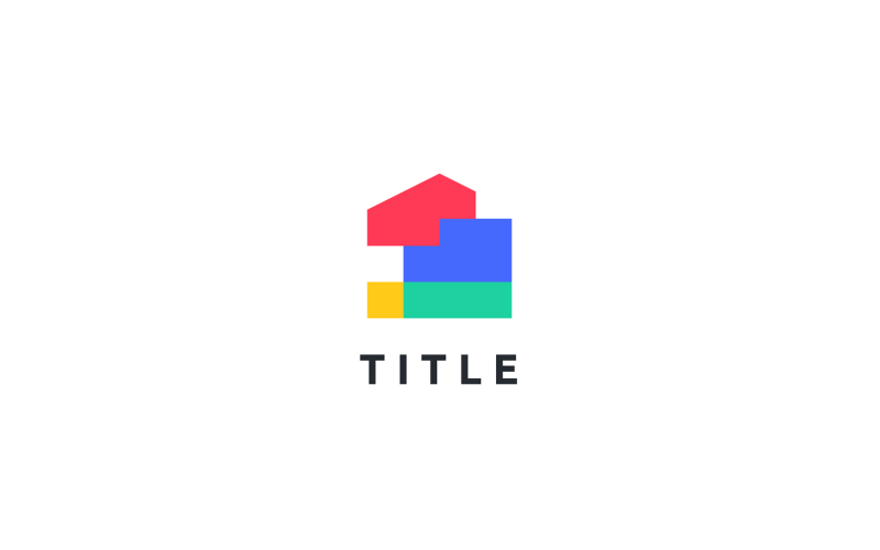 Sleek Lite House Home Playful Fun Friendly Flat Logo Logo Template