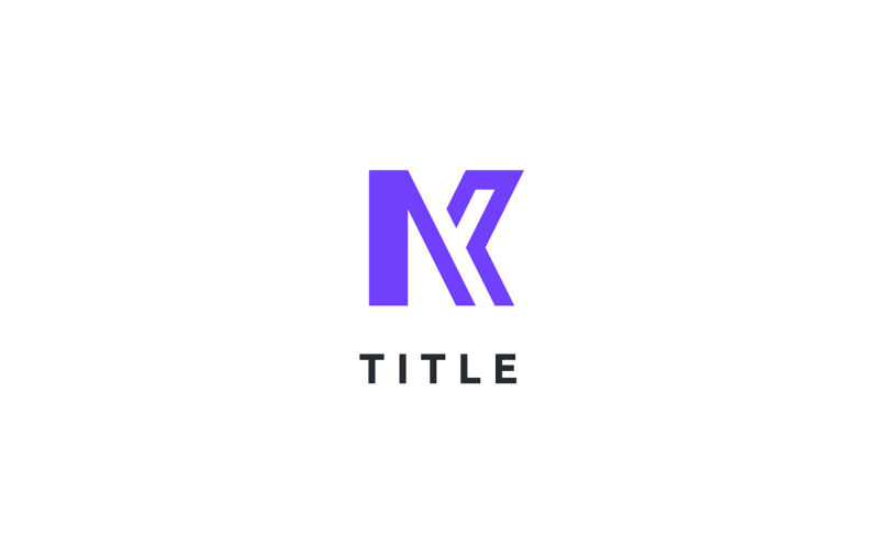 Sleek Lite K Purple Tech Monogram Logo Logo Template
