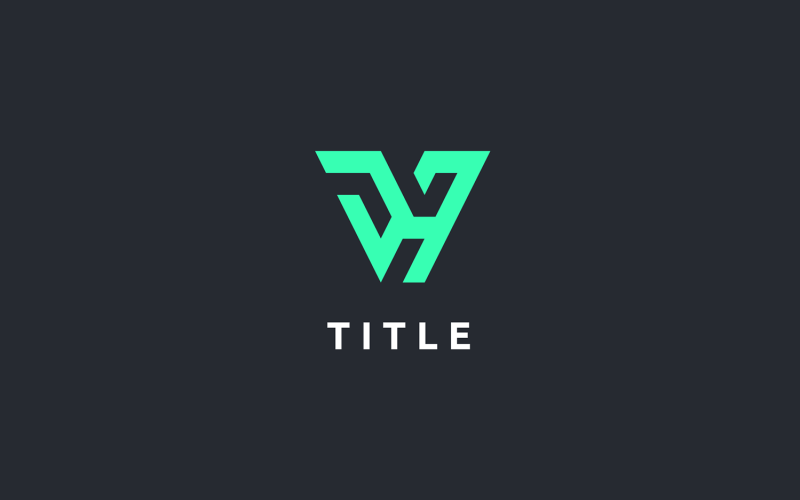 Sleek Lite V Mint App Tech Monogram Logo Logo Template