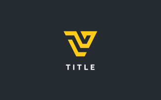 Sleek Lite V Yellow Stacked Tech Monogram Logo