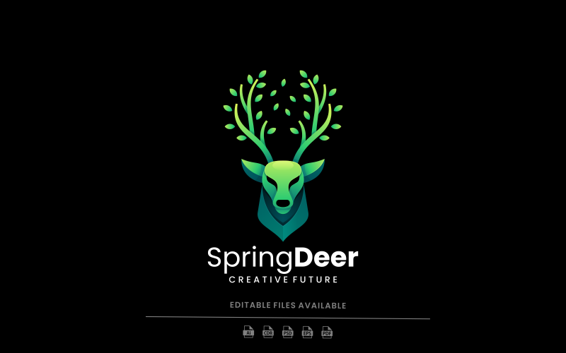 Spring Deer Gradient Logo Logo Template
