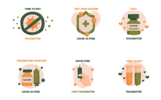 Vaccination Campaign Badges Illustration