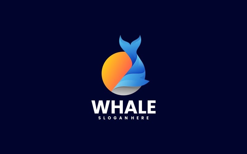 Whale Color Gradient Logo Logo Template