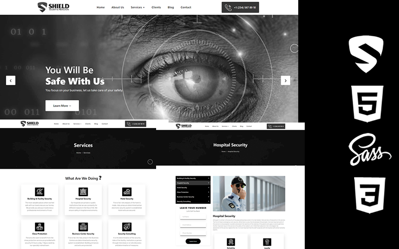 Shield - Security & Protection Service Html5 Css3 Theme Website Template
