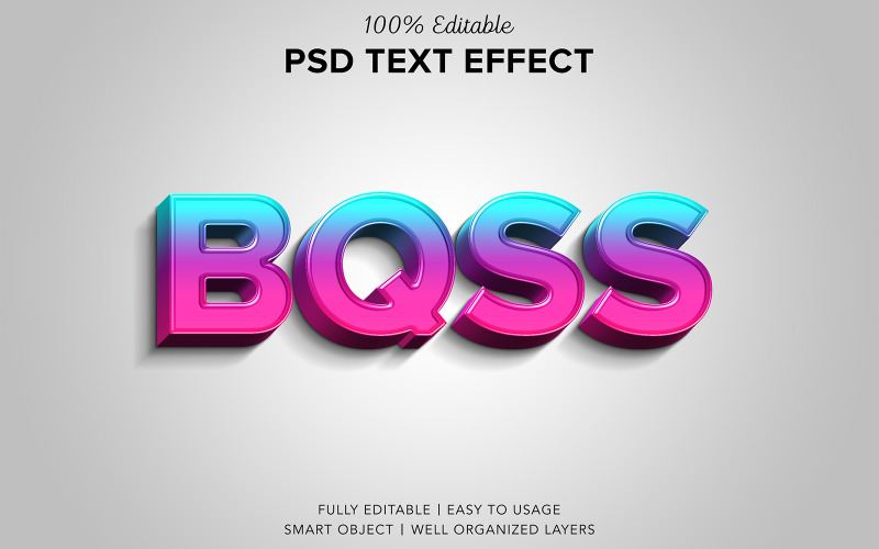 Colorfull 3d Text Effect Psd Product Mockup