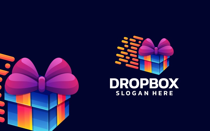 Drop Box Gradient Colorful Logo Logo Template