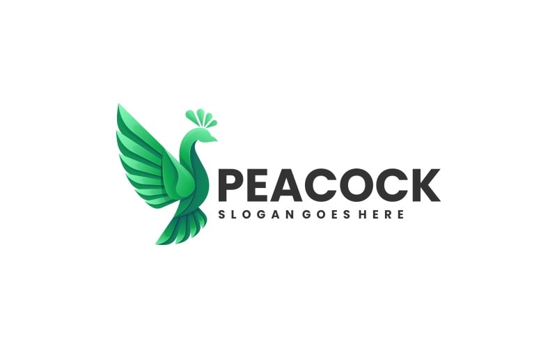Green Peacock Gradient Logo Logo Template