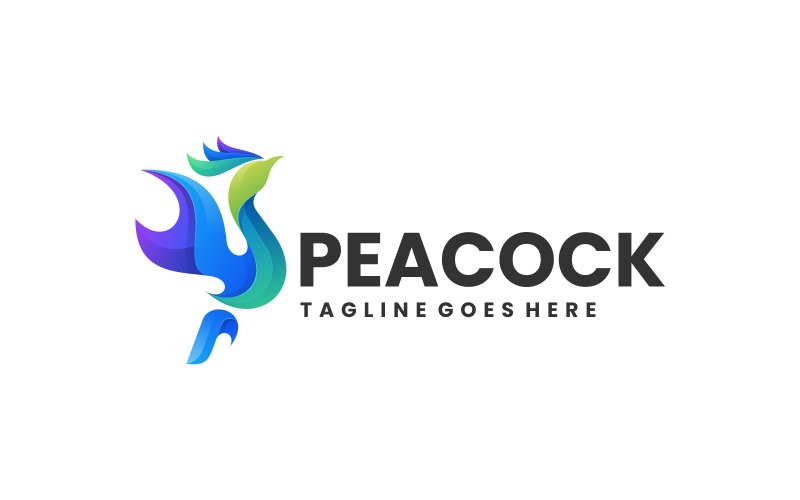 Peacock Color Gradient Logo Design Logo Template