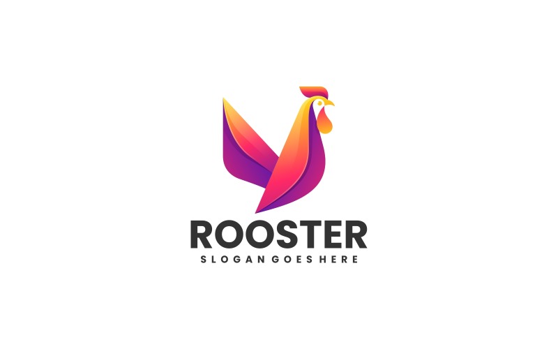 Rooster Colorful Gradient Logo Logo Template