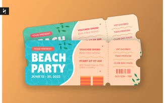 Beach Club Party Ticket Template