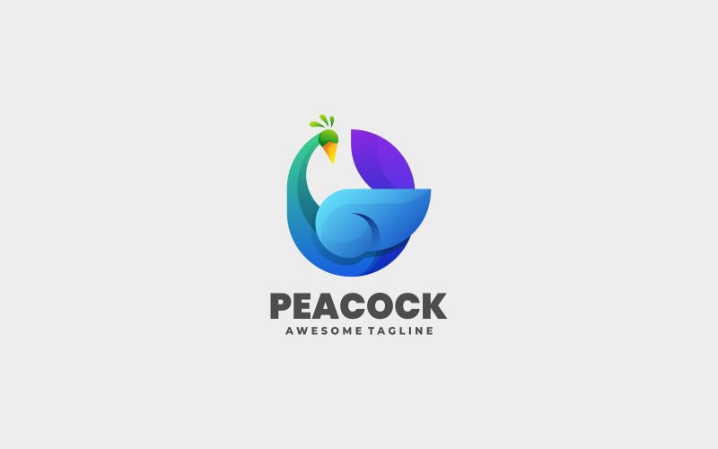 Beauty Peacock Gradient Logo Logo Template