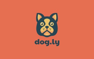 Dog Head Simple Mascot Logo