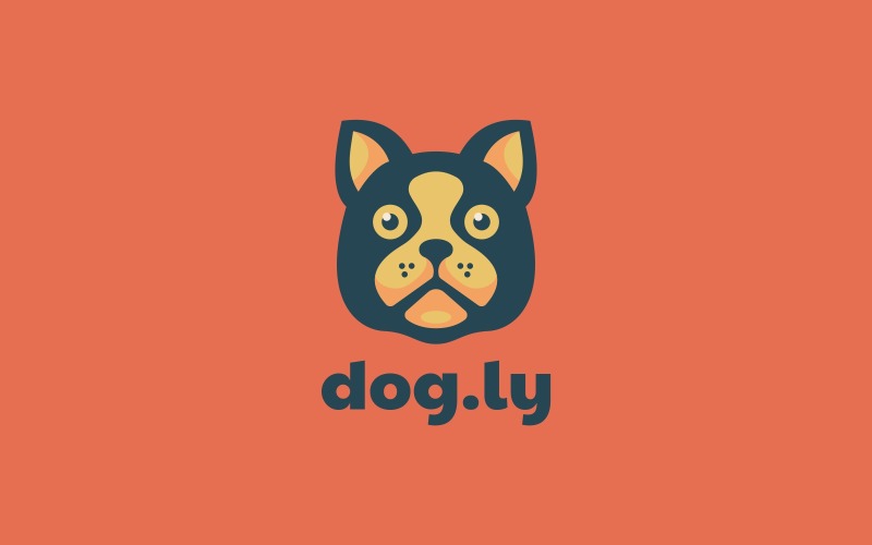 Dog Head Simple Mascot Logo Logo Template