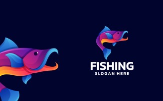 Fishing Gradient Colorful Logo Design