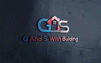 G And S With Building Creative Logo Vector Template