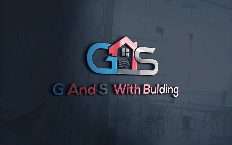 G And S With Building Creative Logo Vector Template Logo Template