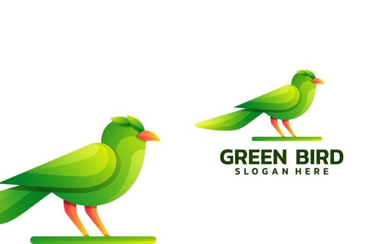 Green Bird Color Gradient Logo Logo Template