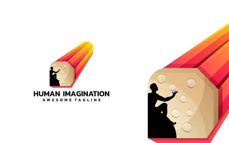 Human Imagination Gradient Logo Logo Template